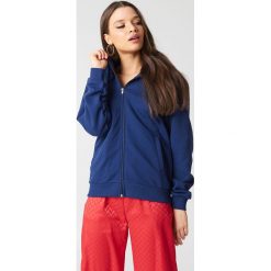 Bluzy damskie: NA-KD Basic Bluza basic z kapturem – Blue,Navy