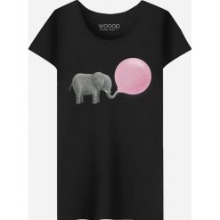 Koszulka "Jumbo Bubble Gum" w kolorze czarnym. Czarne koszulki damskie Wooop, s, bez wzorów, z bawełny, z okrągłym kołnierzem. W wyprzedaży za 56,95 zł.