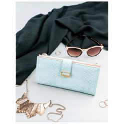 Portfel damski slim wallet niebieski Milano Design K1211 - Niebieski. Niebieskie portfele damskie MILANO DESIGN, bez wzorów, ze skóry. Za 34,99 zł.