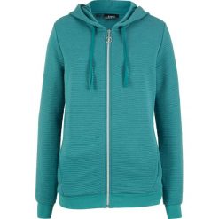 Bluza rozpinana w strukturalny wzór bonprix matowy kobaltowy. Niebieskie bluzy damskie bonprix, bez wzorów, bez rękawów, bez kaptura. Za 54,99 zł.