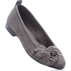 Wygodne baleriny Jana bonprix antracytowy. Szare baleriny damskie marki bonprix, bez wzorów, bez obcasa. Za 69,99 zł.