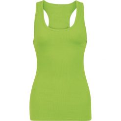 Urban Classics top (racerback top) Top damski zielony. Zielone bluzki damskie marki Urban Classics, l, bez wzorów, prążkowane, bez kołnierzyka, bez rękawów. Za 32,90 zł.
