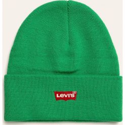 Levi's - Czapka. Zielone czapki damskie Levi's®, bez wzorów, z dzianiny. W wyprzedaży za 79,90 zł.