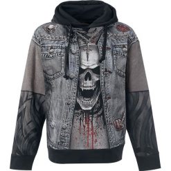 Bluzy męskie: Spiral Thrash Metal Bluza z kapturem czarny