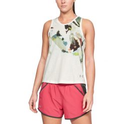 Under Armour Run Tie Podkoszulek Biały. Białe podkoszulki damskie Under Armour, xs, z nadrukiem, z bawełny, bez kołnierzyka, bez rękawów. Za 206,95 zł.