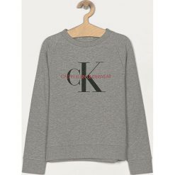 Calvin Klein Underwear - Bluza bawełniana dziecięca 128-176 cm. Szare bluzy dziewczęce Calvin Klein Underwear, z nadrukiem, z bawełny, bez rękawów, bez kaptura. Za 229,90 zł.