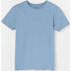 T-shirt z bawełny ogranicznej - Niebieski. Niebieskie t-shirty męskie Reserved, bez wzorów, z bawełny, bez kołnierzyka. Za 16,99 zł.