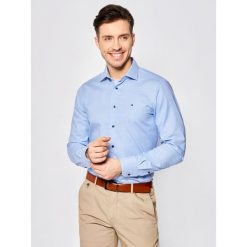 Koszula Tommy Hilfiger Tailored Houndstooth Classic Shirt TT0TT07309. Niebieskie koszule męskie Tommy Hilfiger Tailored, m, bez wzorów, z bawełny, casualowe, bez kołnierzyka, bez rękawów. W wyprzedaży za 199,00 zł.