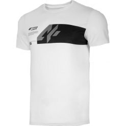 T-shirt męski TSM202 - biały. Białe koszulki męskie marki 4f, m, bez wzorów, bez kołnierzyka. Za 59,99 zł.