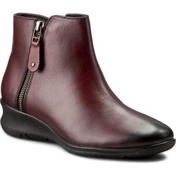 Botki LANQIER - 39C713 Cherry. Czerwone botki damskie na obcasie marki Lanqier, z materiału. W wyprzedaży za 199,00 zł.