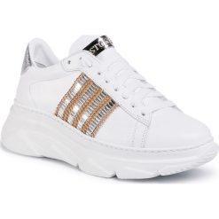 Sneakersy STOKTON - 785-D-UP Vitello Bianco/Acc Crystal/Or. Białe półbuty damskie Stokton, na co dzień, bez wzorów, ze skóry, bez obcasa, bez zapięcia. Za 819,00 zł.