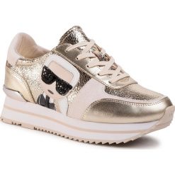 Sneakersy KARL LAGERFELD - KL61933 Gold Textured Lthr. Żółte półbuty damskie KARL LAGERFELD, ze skóry. Za 849,00 zł.