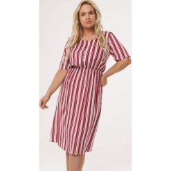 Czerwona Sukienka Quartz. Czerwone sukienki damskie Born2be, xl, bez wzorów, bez kołnierzyka, bez rękawów. W wyprzedaży za 54,99 zł.