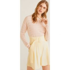 Mango - Sweter Nestor. Swetry damskie Mango, s, bez wzorów, z dzianiny, z krótkim rękawem, krótkie, bez kaptura. W wyprzedaży za 49,90 zł.