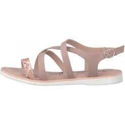Tamaris Sandały Damskie 36 Różowy. Różowe sandały damskie Tamaris, bez wzorów, z materiału, eleganckie, na wysokim obcasie, bez zapięcia. W wyprzedaży za 186,00 zł.