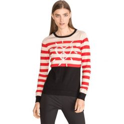 Desigual Dallas Sweter Czarny Czerwony Beżowy. Czerwone bluzy damskie Desigual, xs, bez wzorów, z bawełny, bez rękawów, bez kaptura. Za 378,95 zł.