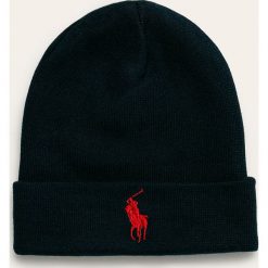 Polo Ralph Lauren - Czapka. Niebieskie czapki męskie Polo Ralph Lauren, na zimę, bez wzorów, z bawełny. Za 169,90 zł.