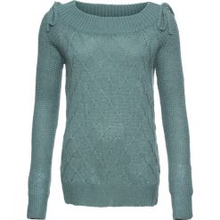 Swetry klasyczne damskie: Sweter bonprix niebieski mineralny