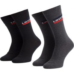 Zestaw 2 par wysokich skarpet męskich LEVI'S - 983041001 Grey/Black. Szare skarpetki męskie z elastanu. Za 44,99 zł.