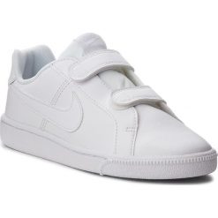 Buty NIKE - Court Royale (PSV) 833536 102 White/White. Białe buty dziewczęce sportowe Nike, bez wzorów, ze skóry ekologicznej, na rzepy, nike court. W wyprzedaży za 149,00 zł.