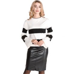 TWINSET Sweter Biały. Białe bluzy damskie Twinset, s, w paski, z wiskozy, bez rękawów, bez kaptura. Za 654,95 zł.