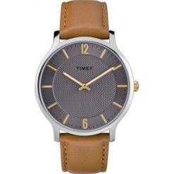 ZEGAREK TIMEX Metropolitan. Szare, analogowe zegarki męskie Picky Pica, złote. Za 319,00 zł.