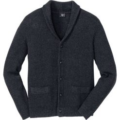 Sweter rozpinany z bawełny z recyclingu bonprix antracytowy melanż. Szare kardigany damskie marki bonprix, s, melanż, z bawełny. Za 59,99 zł.