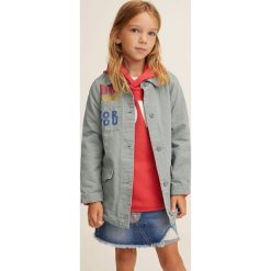 Mango Kids - Kurtka dziecięca Dicy 110-164 cm. Żółte kurtki dziewczęce marki Mango Kids, z bawełny, krótkie. W wyprzedaży za 49,90 zł.