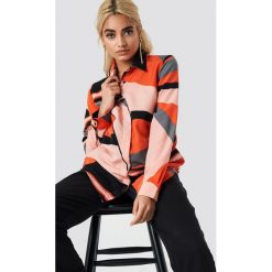 Trendyol Koszula z nadrukiem - Orange,Multicolor. Pomarańczowe koszule damskie Trendyol, z nadrukiem, z poliesteru, bez kołnierzyka, z długim rękawem. W wyprzedaży za 70,97 zł.
