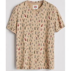 T-shirt ze światecznym nadrukiem - Beżowy. Brązowe t-shirty męskie z nadrukiem Reserved, l. Za 49,99 zł.