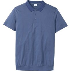 Shirt polo ze specjalnym krojem na wys. brzucha bonprix indygo. Niebieskie koszulki męskie bonprix, s, bez wzorów, bez rękawów. Za 44,99 zł.