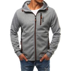 Bluzy męskie: Bluza męska rozpinana szara (bx3009)