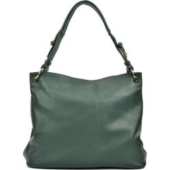 Shopper bag damskie: Skórzana torebka w kolorze zielonym – (S)34 x (W)44 x (G)14 cm