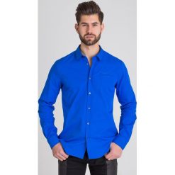 KOSZULA VERSACE JEANS. Niebieskie koszule męskie m, z haftami, z bawełny. Za 260,00 zł.