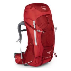 OSPREY Ariel AG 65L Mocny Czerwony WM. Czerwone plecaki damskie Osprey, bez wzorów, sportowe, bez dodatków. W wyprzedaży za 999,00 zł.