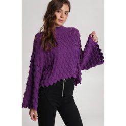 Ciemnofioletowy Sweter Delamala. Fioletowe swetry damskie Renee, s, bez wzorów, casualowe, bez rękawów, bez kaptura. Za 179,99 zł.