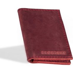 Skórzany cienki portfel slim wallet BRODRENE SW03 czerwony - Czerwony. Czerwone portfele męskie Brødrene, bez wzorów, ze skóry. Za 63,99 zł.