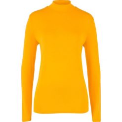 Shirt z długim rękawem i stójką, miękki materiał bonprix żółty szafranowy. Żółte koszulki damskie bonprix, bez wzorów, z materiału, ze stójką, z długim rękawem. Za 54,99 zł.