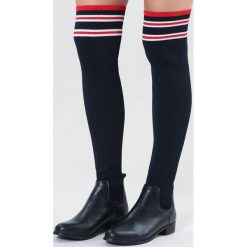 Buty zimowe damskie: Granatowe Kozaki Solidity