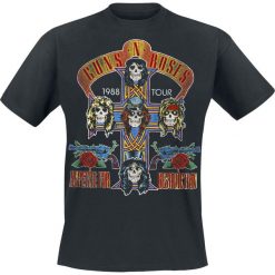 Guns N' Roses Tour 1988 T-Shirt czarny. Czarne t-shirty męskie z nadrukiem marki Guns N' Roses, s, z okrągłym kołnierzem. Za 89,90 zł.
