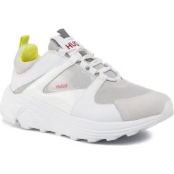 Sneakersy HUGO - Horizon 50408008 10202320 01 White 100. Szare półbuty damskie HUGO, z zamszu. W wyprzedaży za 499,00 zł.