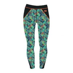 Legginsy sportowe damskie: IQ Damskie legginsy Alda WMNS czarno-wielokolorowe r. S