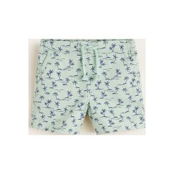 Mango Kids - Szorty dziecięce Basic 80-104 cm. Niebieskie spodenki chłopięce Mango Kids, bez wzorów, z bawełny, casualowe. W wyprzedaży za 29,90 zł.