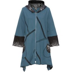 Bluza rozpinana bonprix niebiesko-kolorowy. Niebieskie bluzy damskie bonprix, bez wzorów, z długim rękawem, długie, bez kaptura. Za 69,99 zł.