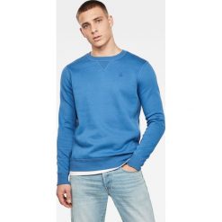 G-Star Raw - Bluza. Niebieskie bluzy męskie G-Star RAW, s, z aplikacjami, z bawełny, retro, z okrągłym kołnierzem, bez rękawów, bez kaptura. Za 329,90 zł.