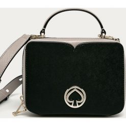 Kate Spade - Torebka skórzana. Czarne listonoszki damskie Kate Spade, w paski, ze skóry, na ramię, małe, bez dodatków. Za 1019,00 zł.