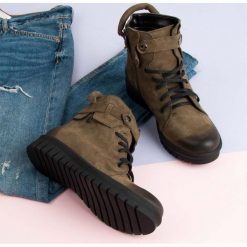 BOTKI WORKERY KHAKI VINCEZA. Zielone botki damskie na zamek Vinceza. Za 328,90 zł.