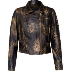 Kurtka skórzana AERONAUTICA MILITARE. Brązowe kurtki damskie Aeronautica Militare, s, moro, ze skóry, militarne, krótkie. Za 3700,00 zł.