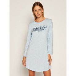Koszula nocna Lauren Ralph Lauren ILN22016. Niebieskie koszule nocne damskie Lauren Ralph Lauren, m, bez wzorów, bez kołnierzyka, bez rękawów. Za 349,00 zł.