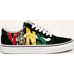 Vans - Tenisówki. Czarne trampki i tenisówki damskie Vans, bez wzorów, ze skóry, na sznurówki. Za 369,90 zł.